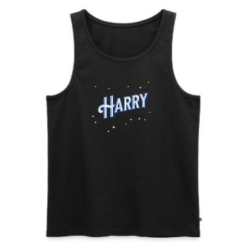 Harry name personalized - Men's Premium Organic Tank Top - black - Front - Michal (187cm)