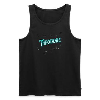 Theodore name personalized - Men's Premium Organic Tank Top - black - Front - AI Model Male 178 light (178cm)