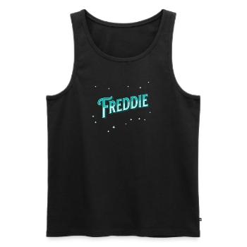Freddie Namen personalisiert - Männer Premium Bio Tank Top - Schwarz - Vorne - AI Model Male 178 light (178cm)