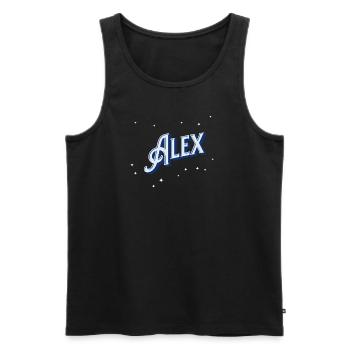 Nom d’Alex personnalisé - Débardeur bio Premium Homme - noir - Devant - AI Model Male 178 light (178cm)