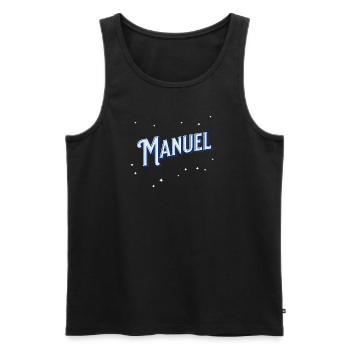Manuel name personalized - Men's Premium Organic Tank Top - black - Front - AI Model Male 178 light (178cm)