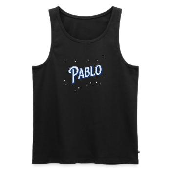 Pablo Namen personalisiert - Männer Premium Bio Tank Top - Schwarz - Vorne - AI Model Male 178 light (178cm)