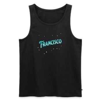Francisco name personalized - Men's Premium Organic Tank Top - black - Front - AI Model Male 178 light (178cm)