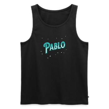 Pablo Namen personalisiert - Männer Premium Bio Tank Top - Schwarz - Vorne - AI Model Male 178 light (178cm)