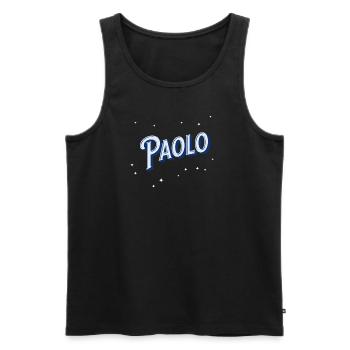 Paolo Namen personalisiert - Männer Premium Bio Tank Top - Schwarz - Vorne - Michal (187cm)