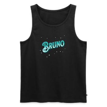 Bruno Namen personalisiert - Männer Premium Bio Tank Top - Schwarz - Vorne - AI Model Male 178 light (178cm)