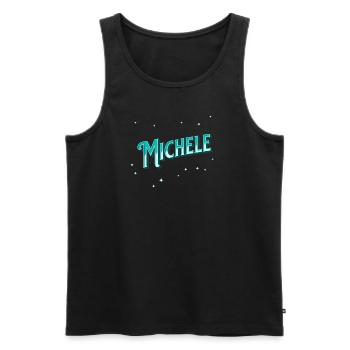 Michele name personalized - Men's Premium Organic Tank Top - black - Front - AI Model Male 178 light (178cm)