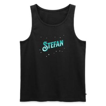 Stefan Name personalized - Men's Premium Organic Tank Top - black - Front - AI Model Male 178 light (178cm)