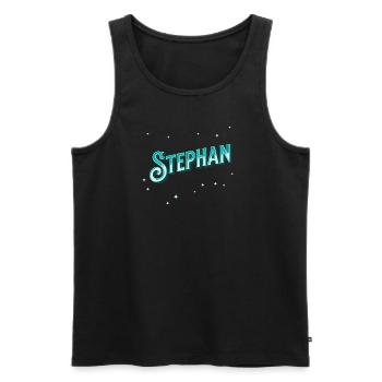 Nom de Stephan personnalisé - Débardeur bio Premium Homme - noir - Devant - AI Model Male 178 light (178cm)