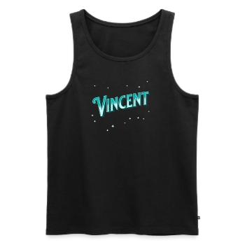 Vincent names personalized - Men's Premium Organic Tank Top - black - Front - AI Model Male 178 light (178cm)