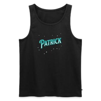 Patrick names personalized - Men's Premium Organic Tank Top - black - Front - AI Model Male 178 light (178cm)