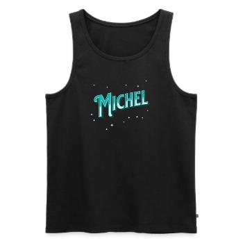 Michel Namen personalisiert - Männer Premium Bio Tank Top - Schwarz - Vorne - AI Model Male 178 light (178cm)
