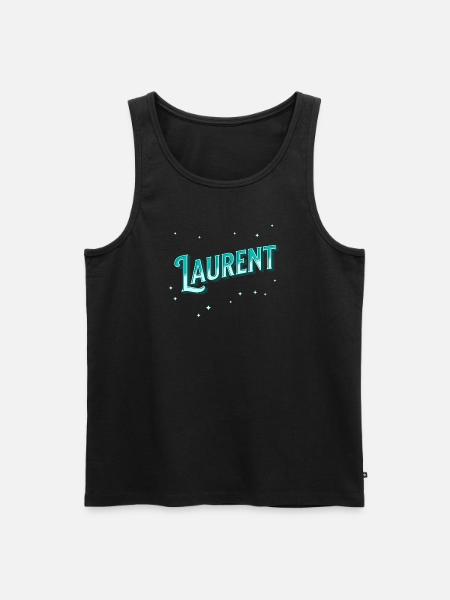 Laurent name personalized - Men's Premium Organic Tank Top - black