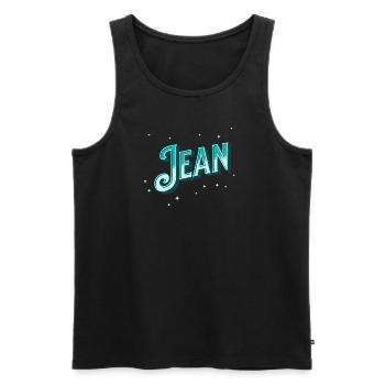 Jean names personalized - Men's Premium Organic Tank Top - black - Front - Michal (187cm)