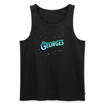 George's name personalized - Men's Premium Organic Tank Top - black - Front - AI Model Male 178 light (178cm)