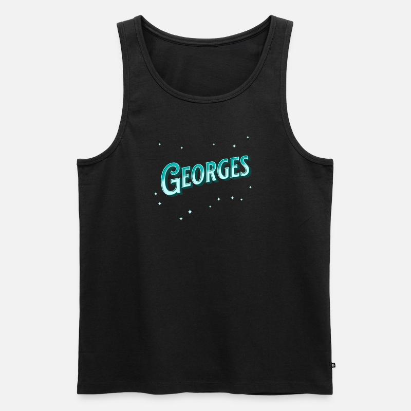 George's name personalized - Men's Premium Organic Tank Top - black