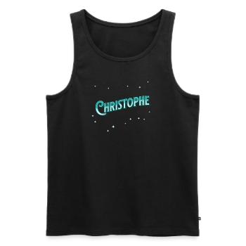 Christophe name personalized - Men's Premium Organic Tank Top - black - Front - AI Model Male 178 light (178cm)