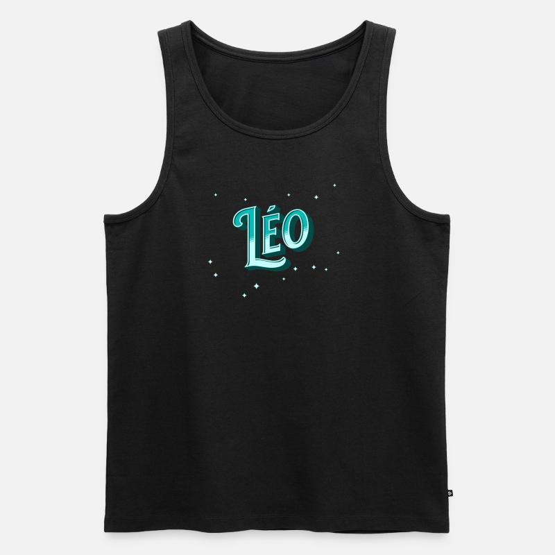 Leo names personalized - Men's Premium Organic Tank Top - black