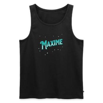 Maxime Namen personalisiert - Männer Premium Bio Tank Top - Schwarz - Vorne - AI Model Male 178 light (178cm)