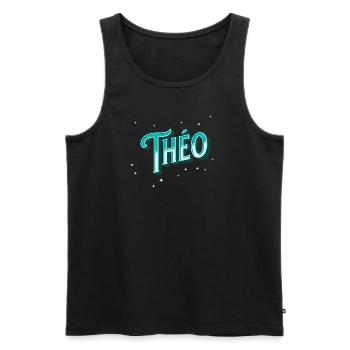 Theo Namen personalisiert - Männer Premium Bio Tank Top - Schwarz - Vorne - AI Model Male 178 light (178cm)
