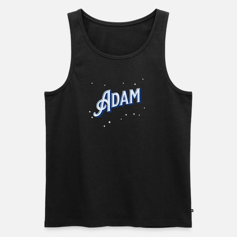 Adam name personalized - Men's Premium Organic Tank Top - black