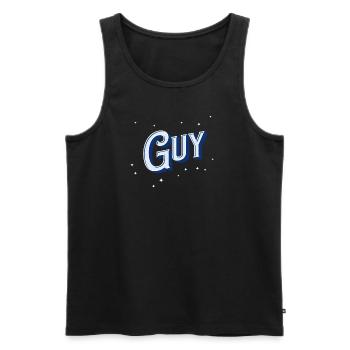 Guy Namen personalisiert - Männer Premium Bio Tank Top - Schwarz - Vorne - AI Model Male 178 light (178cm)