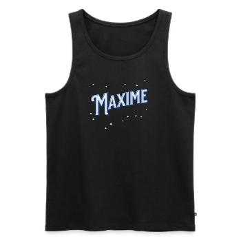 Maxime Namen personalisiert - Männer Premium Bio Tank Top - Schwarz - Vorne - AI Model Male 178 light (178cm)