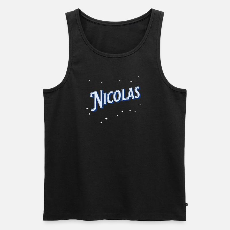 Nicola's name personalized - Men's Premium Organic Tank Top - black