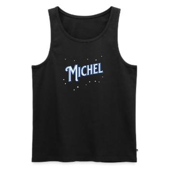 Michel Namen personalisiert - Männer Premium Bio Tank Top - Schwarz - Vorne - AI Model Male 178 light (178cm)