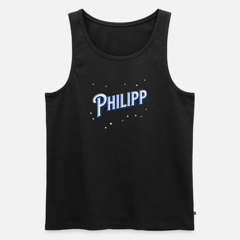 Philipp's name personalized - Men's Premium Organic Tank Top - black