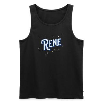 Rene Namen personalisiert - Männer Premium Bio Tank Top - Schwarz - Vorne - AI Model Male 178 light (178cm)