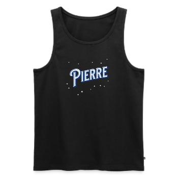 Pierre Namen personalisiert - Männer Premium Bio Tank Top - Schwarz - Vorne - AI Model Male 178 light (178cm)