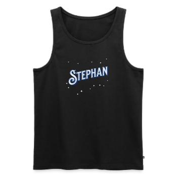 Le nom de Stephan personnalisé - Débardeur bio Premium Homme - noir - Devant - AI Model Male 178 light (178cm)