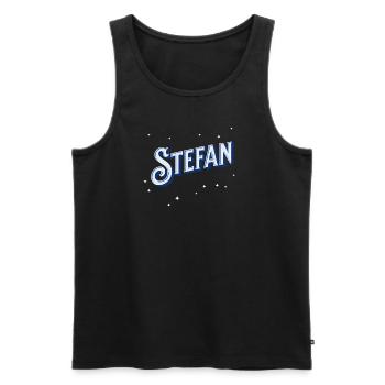 Stefan's name personalized - Men's Premium Organic Tank Top - black - Front - AI Model Male 178 light (178cm)