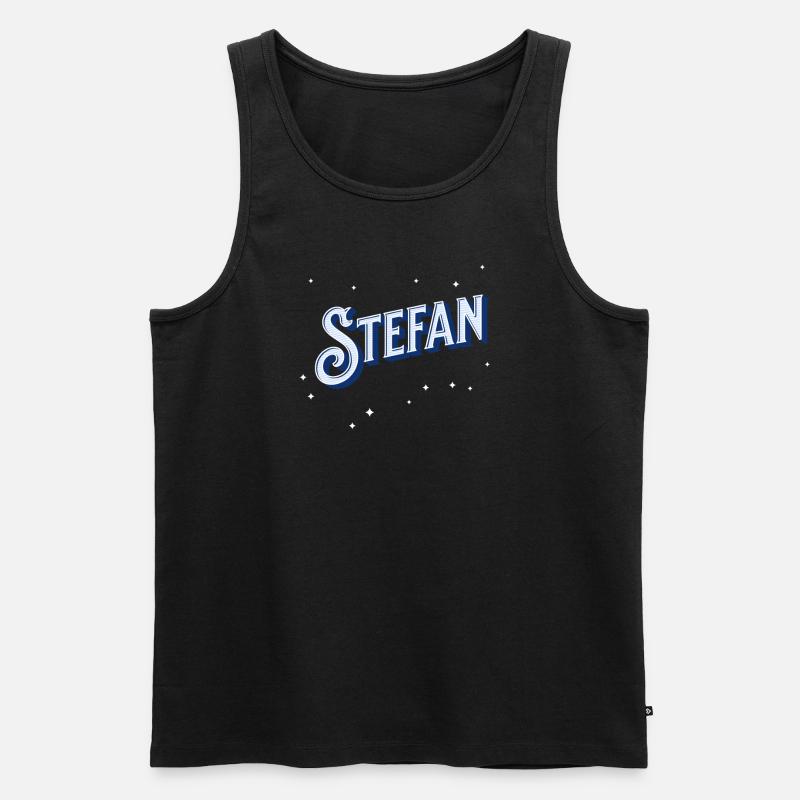 Stefan's name personalized - Men's Premium Organic Tank Top - black