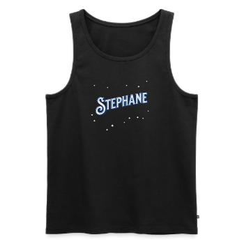 Le nom de Stéphane personnalisé - Débardeur bio Premium Homme - noir - Devant - AI Model Male 178 light (178cm)