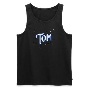 Tom's name personalized - Men's Premium Organic Tank Top - black - Front - AI Model Male 178 light (178cm)