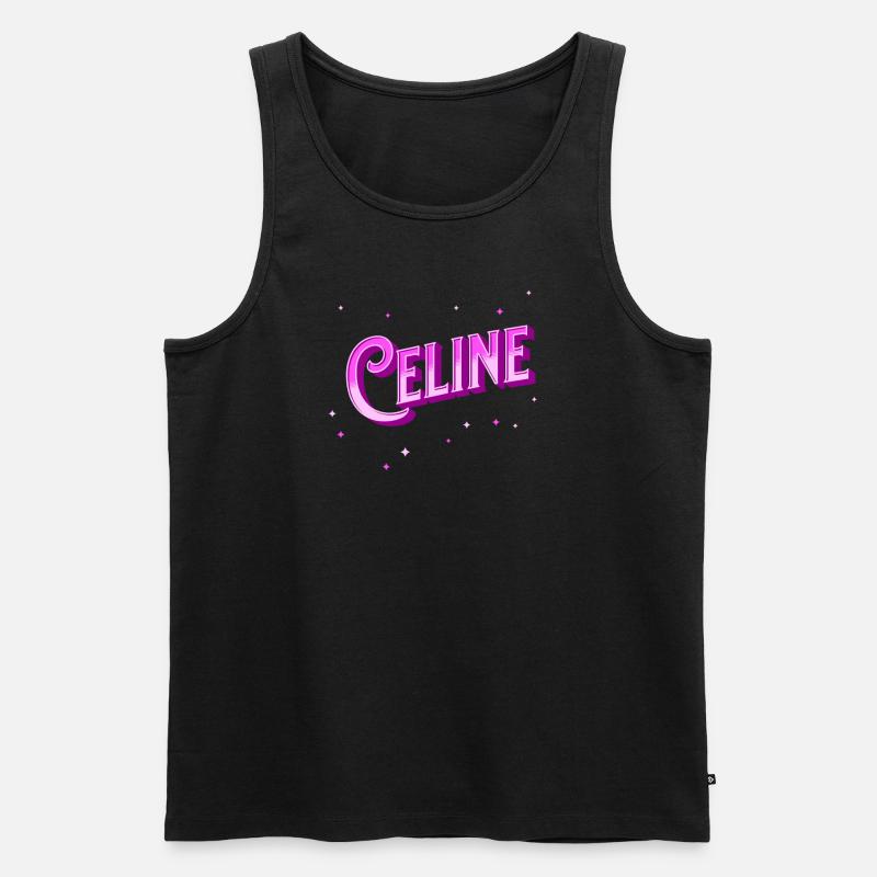 Céline nom personnalisé - Débardeur bio Premium Homme - noir
