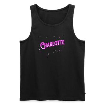 Charlotte's name personalized - Men's Premium Organic Tank Top - black - Front - AI Model Male 178 light (178cm)