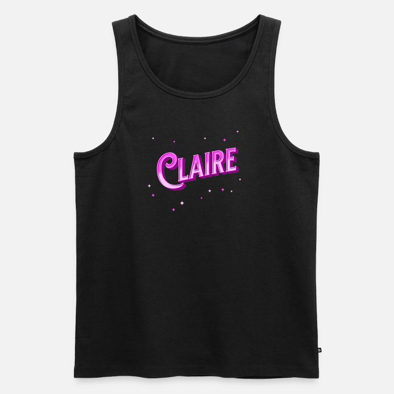 Claire name personalized - Men's Premium Organic Tank Top - black