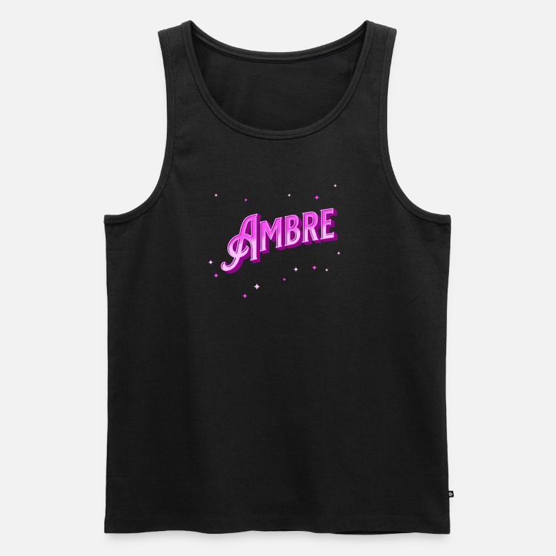 Ambre name personalized - Men's Premium Organic Tank Top - black