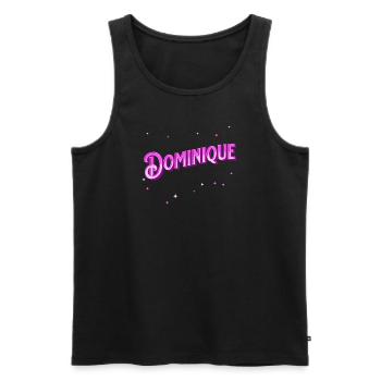 Nom Dominique personnalisé - Débardeur bio Premium Homme - noir - Devant - Michal (187cm)