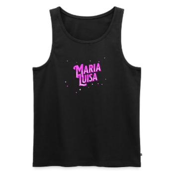 Maria Luisa name personalized - Men's Premium Organic Tank Top - black - Front - AI Model Male 178 light (178cm)