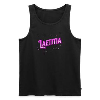 Laetitia nom personnalisé - Débardeur bio Premium Homme - noir - Devant - AI Model Male 178 light (178cm)