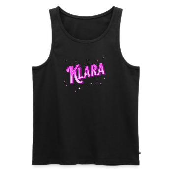 Nom Klara personnalisé - Débardeur bio Premium Homme - noir - Devant - Michal (187cm)