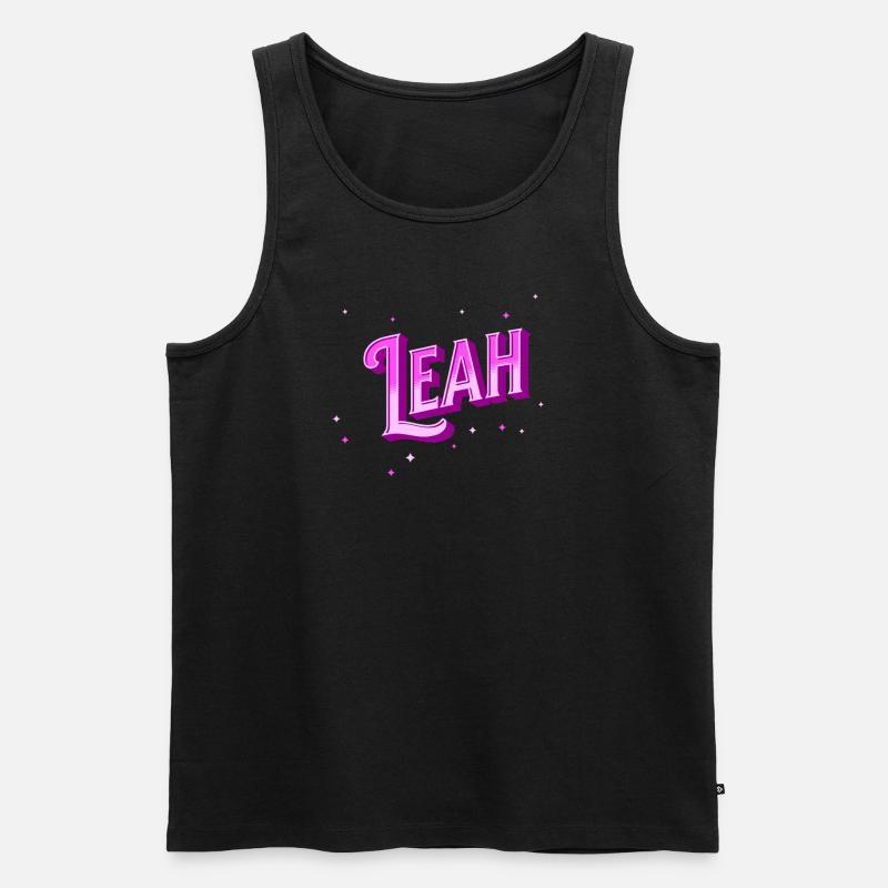 Leah name personalized - Men's Premium Organic Tank Top - black