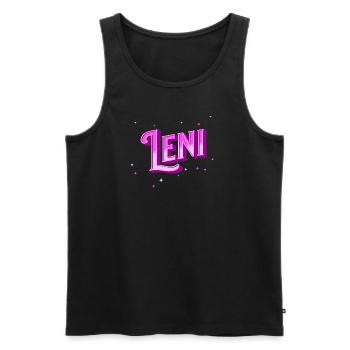 Le nom de Leni personnalisé - Débardeur bio Premium Homme - noir - Devant - AI Model Male 178 light (178cm)