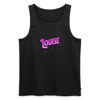 Louise Namen personalisiert - Männer Premium Bio Tank Top - Schwarz - Vorne - AI Model Male 178 light (178cm)