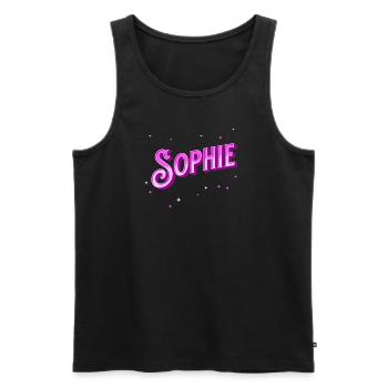 Sophie name personalized - Men's Premium Organic Tank Top - black - Front - AI Model Male 178 light (178cm)