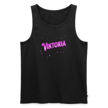 Viktoria Namen personalisiert - Männer Premium Bio Tank Top - Schwarz - Vorne - AI Model Male 178 light (178cm)